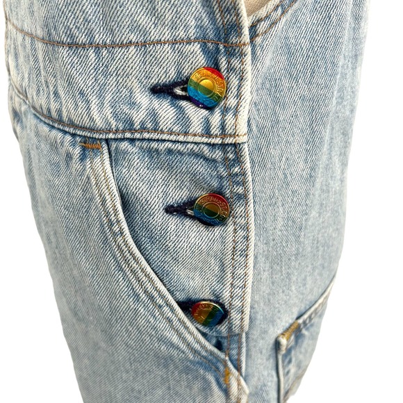 NWT Levi's Pride Liberation Shortalls Light Wash Denim Overalls Size XS - Picture 6 of 9